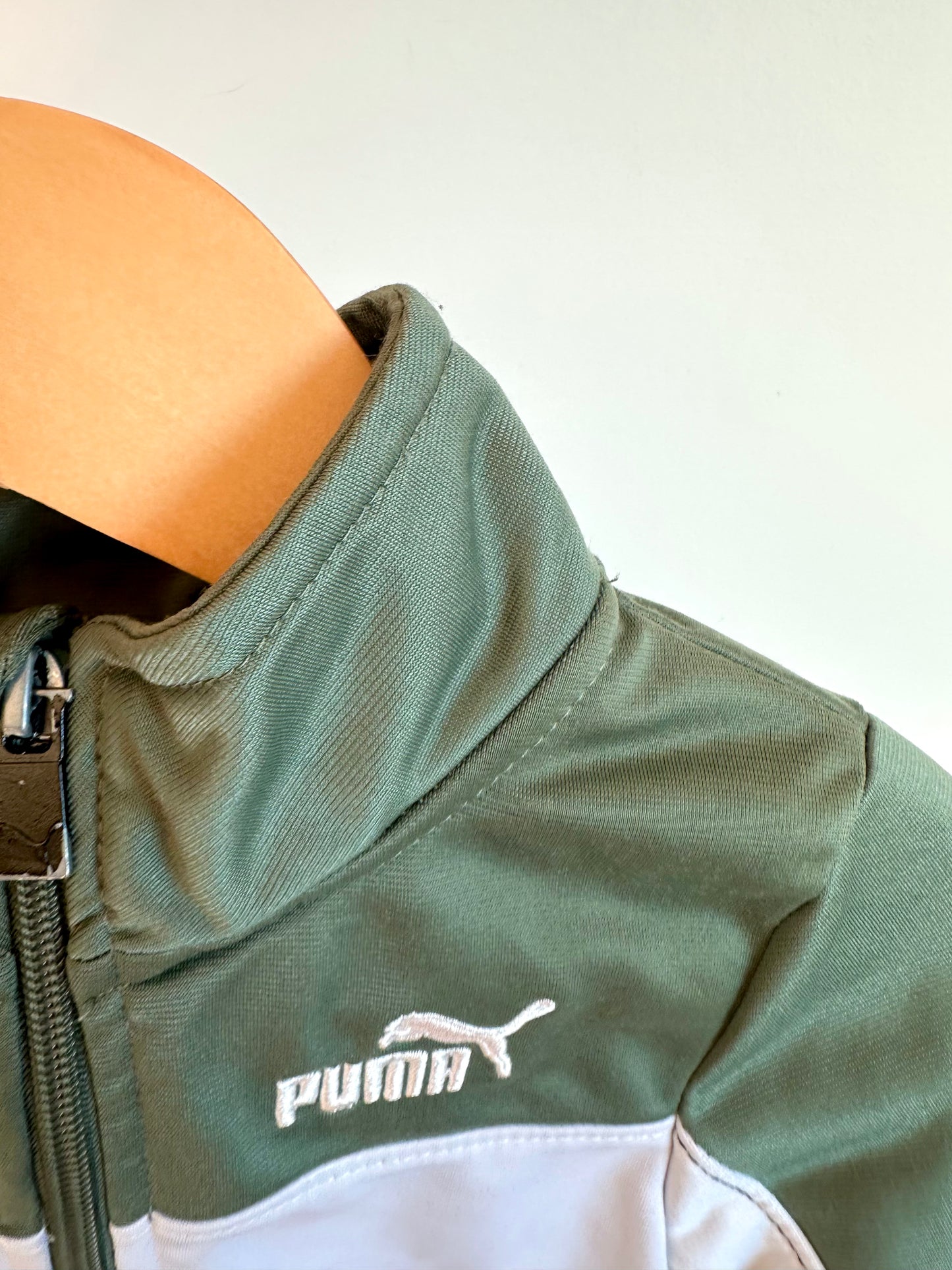 Puma Green Color Block Track Sweater / 2T