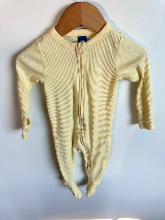 Yellow Ribbed Sleeper / 6-9m