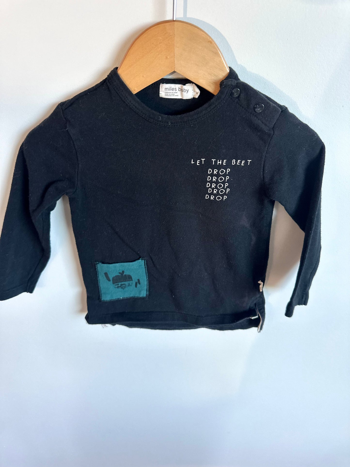 Miles Baby Let the Beet Drop Long Sleeve / 12m