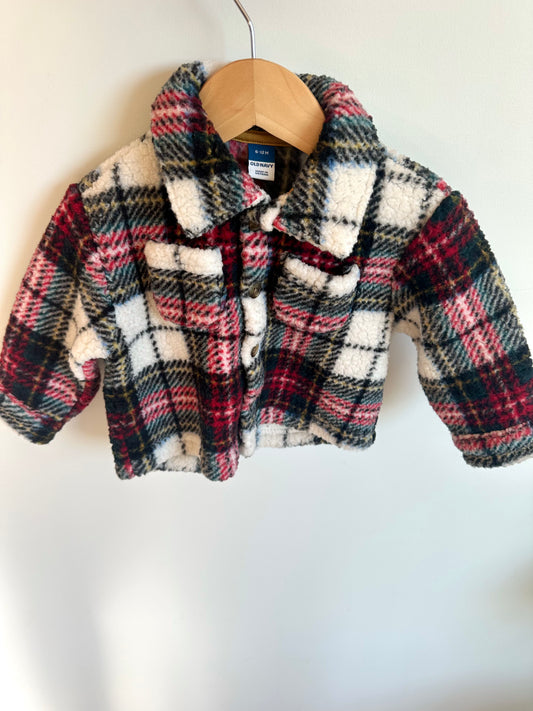 Plaid Fleece Shacket / 6-12m