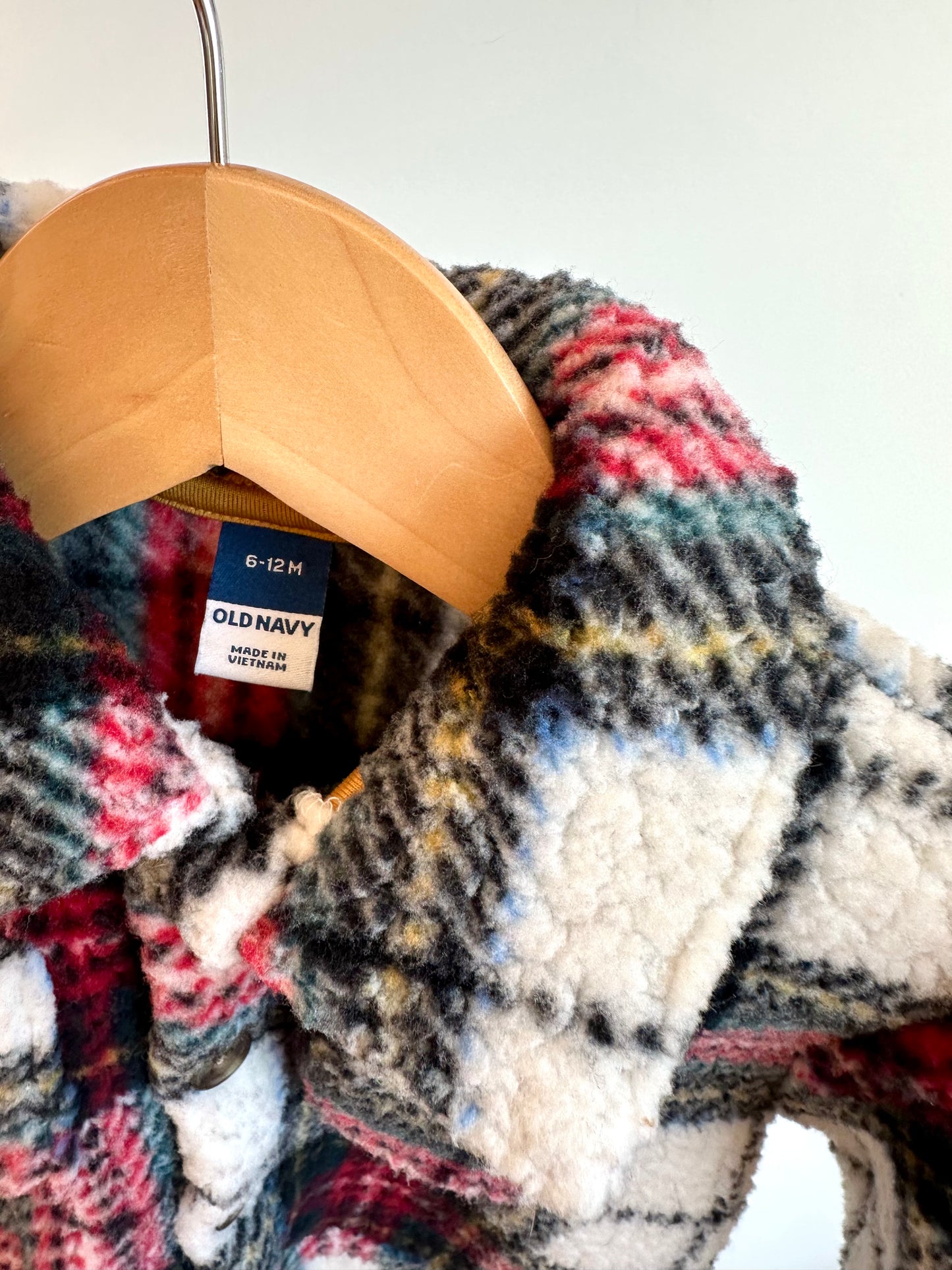 Plaid Fleece Shacket / 6-12m