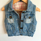 Pink Plaid Lined Denim Vest / 2-3T