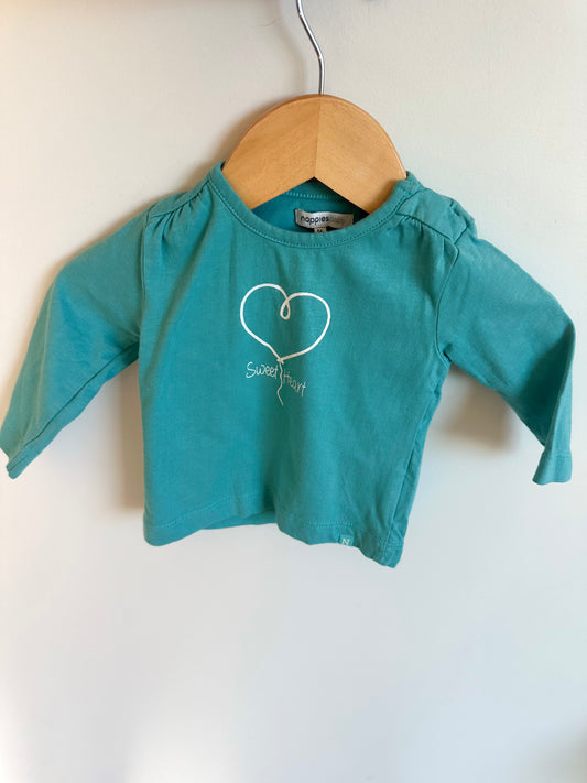 Teal Sweetheart Top / 0-3m