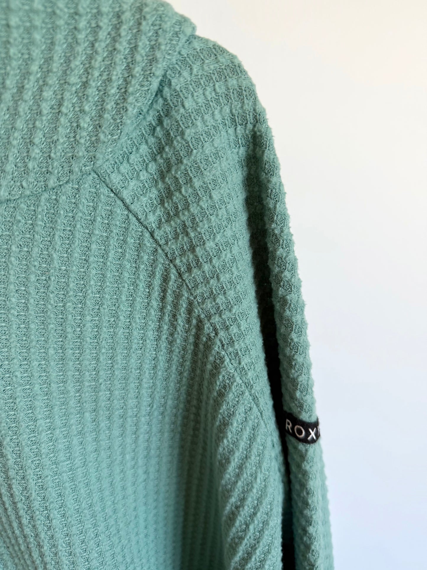 Roxy Turquoise Waffle Hood Top / 10-12 years?