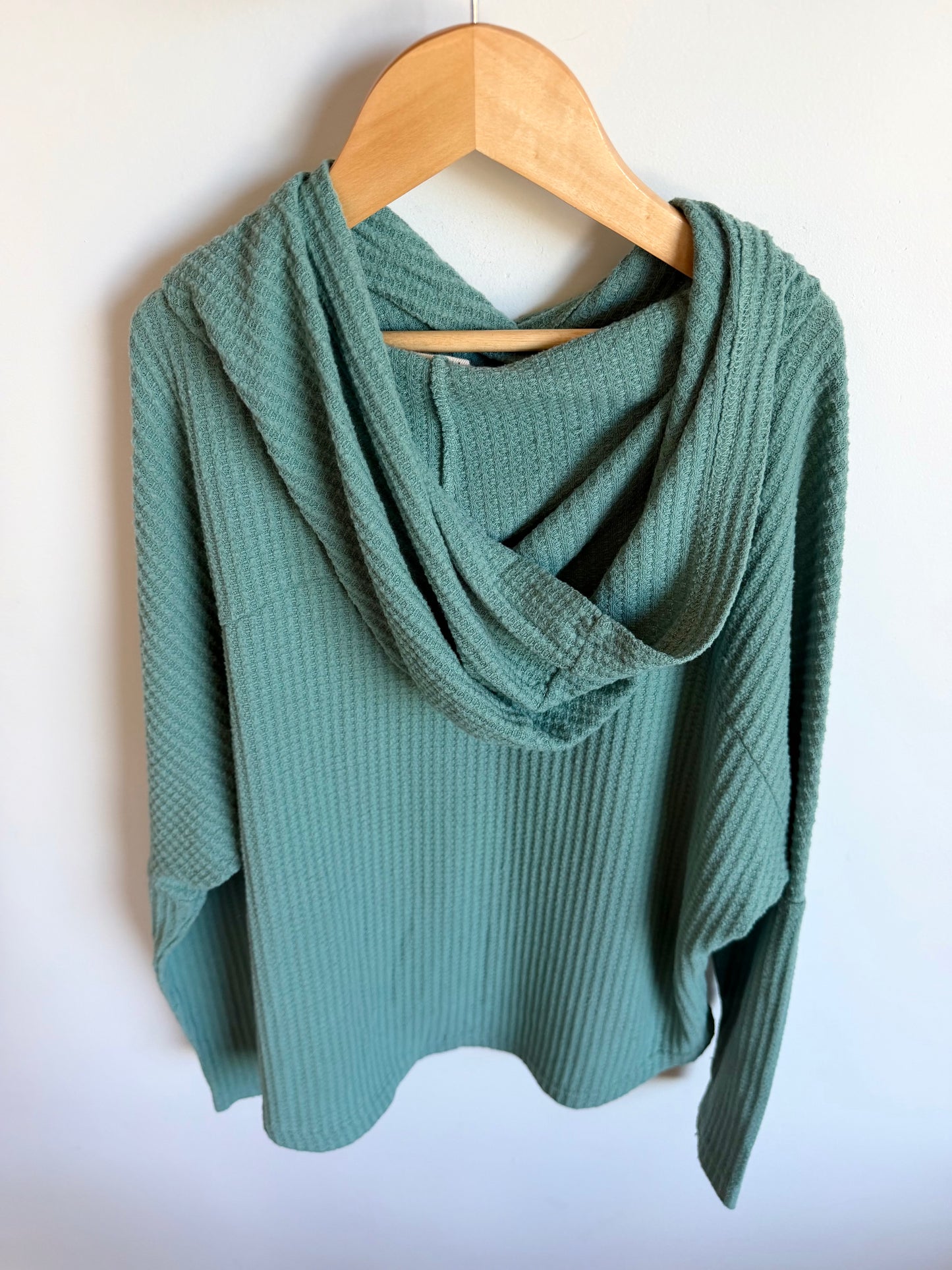 Roxy Turquoise Waffle Hood Top / 10-12 years?
