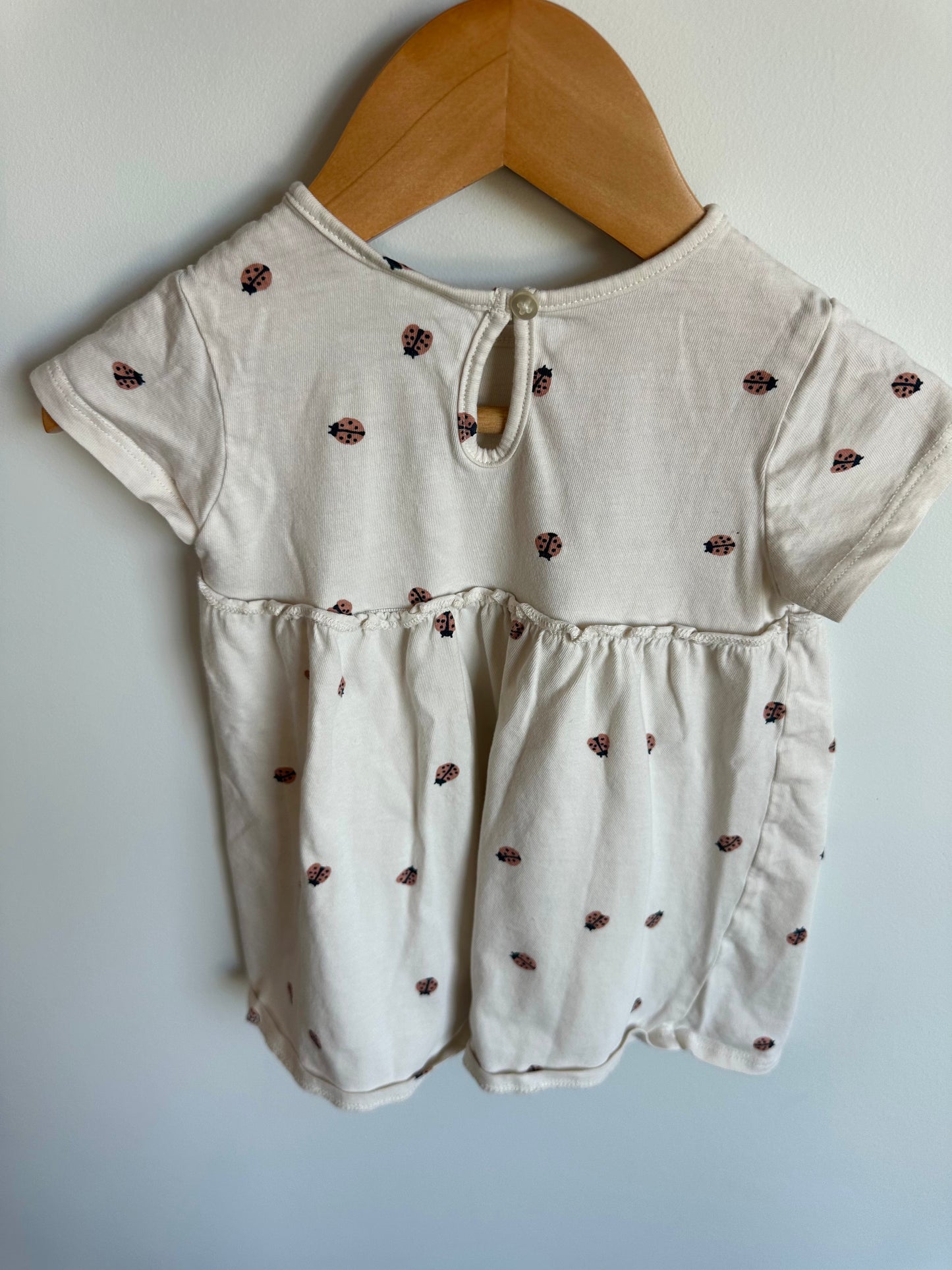 Ladybug Tan Dress / 6-12m