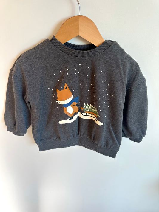 Fox Christmas Tree Sweater / 18-24m