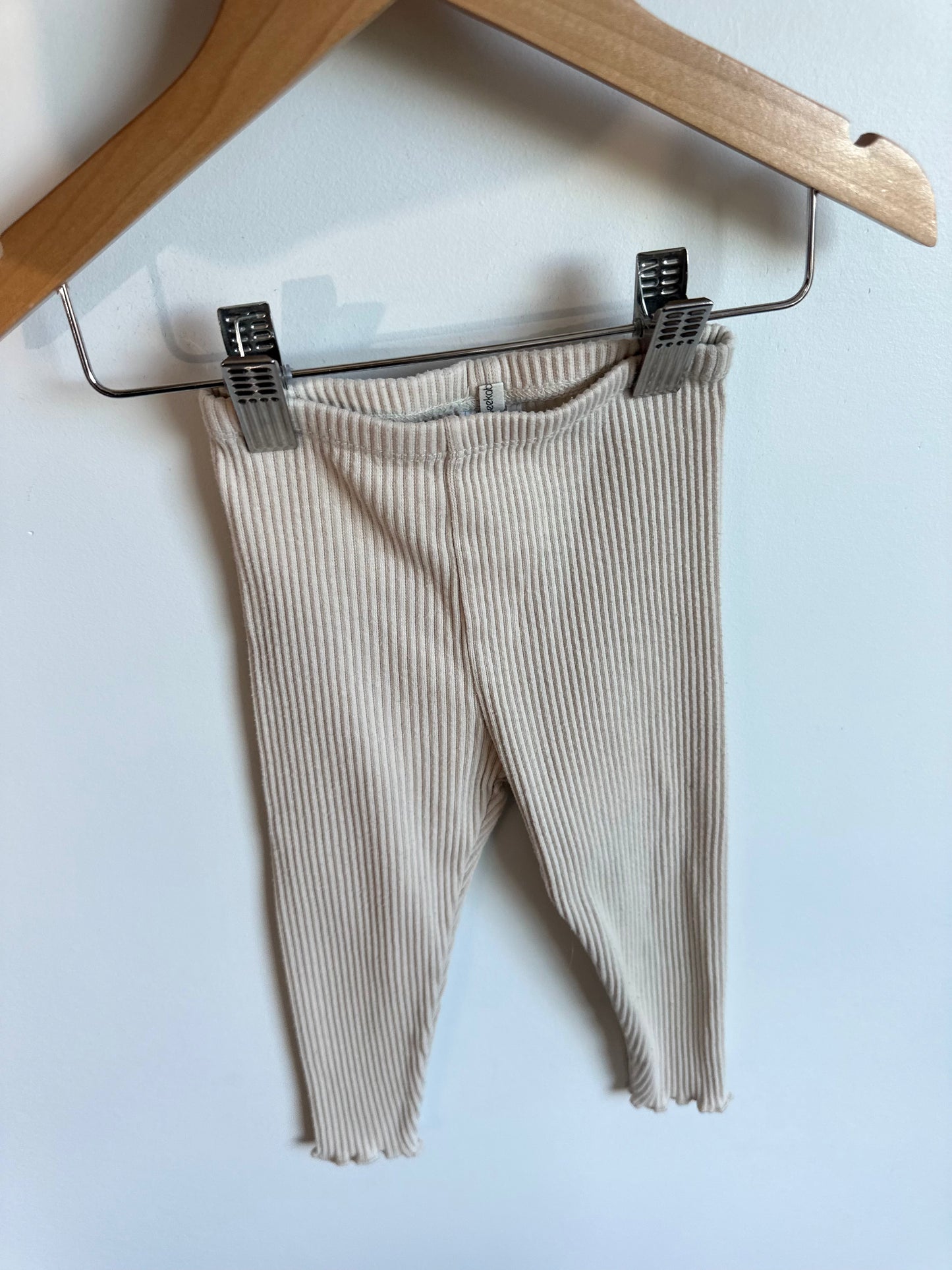 Cream Ribbed Pants / 12-18m