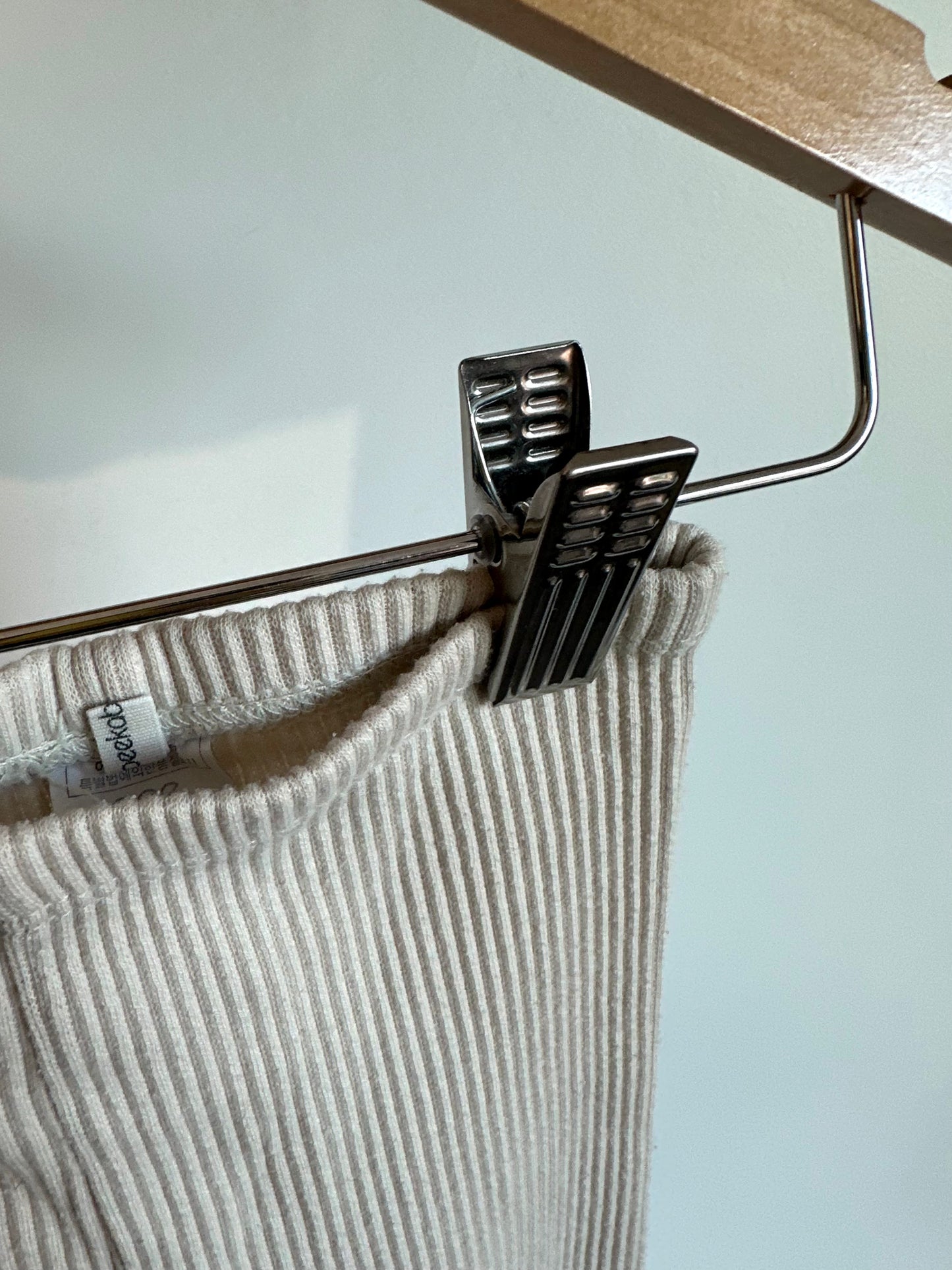 Cream Ribbed Pants / 12-18m