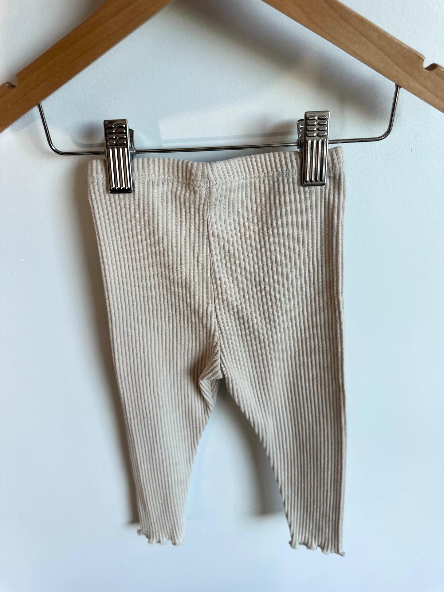 Cream Ribbed Pants / 12-18m