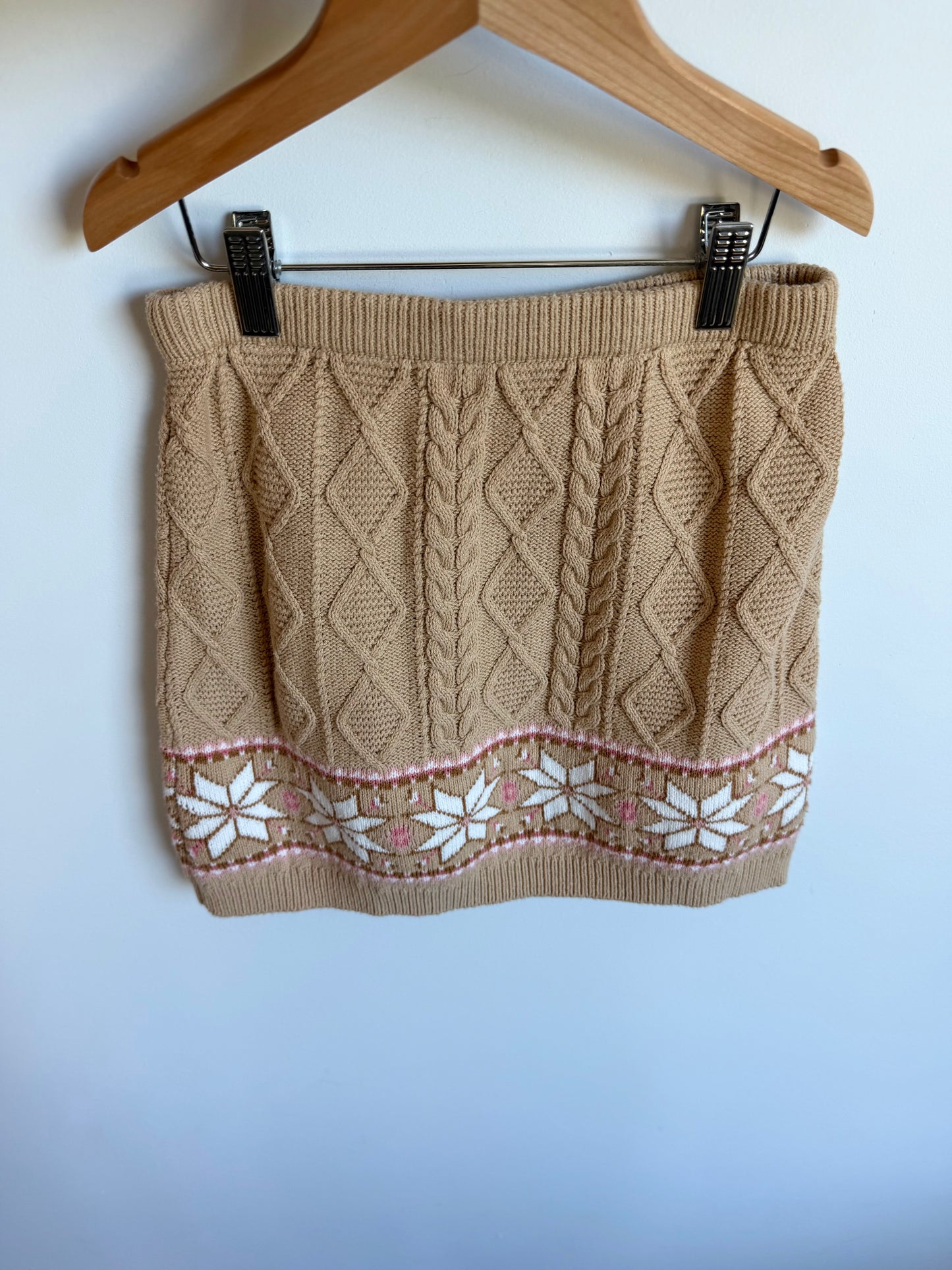 Tan Cable Knit Skirt  / 10-12 years