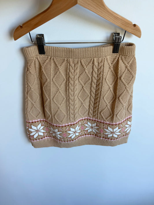 Tan Cable Knit Skirt  / 10-12 years