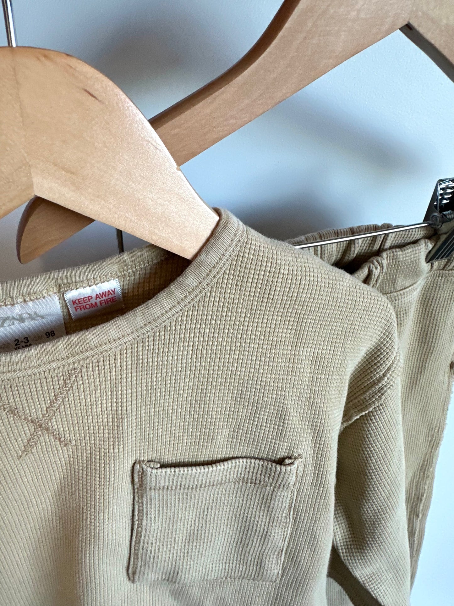 Zara Waffle Knit Long Sleeve + Pants Set / 2-3T