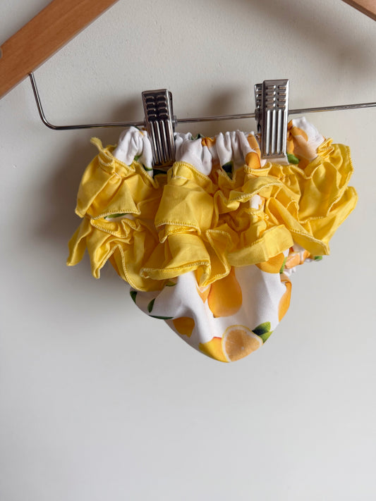 Handmade Lemon Ruffle Bloomers / 3m