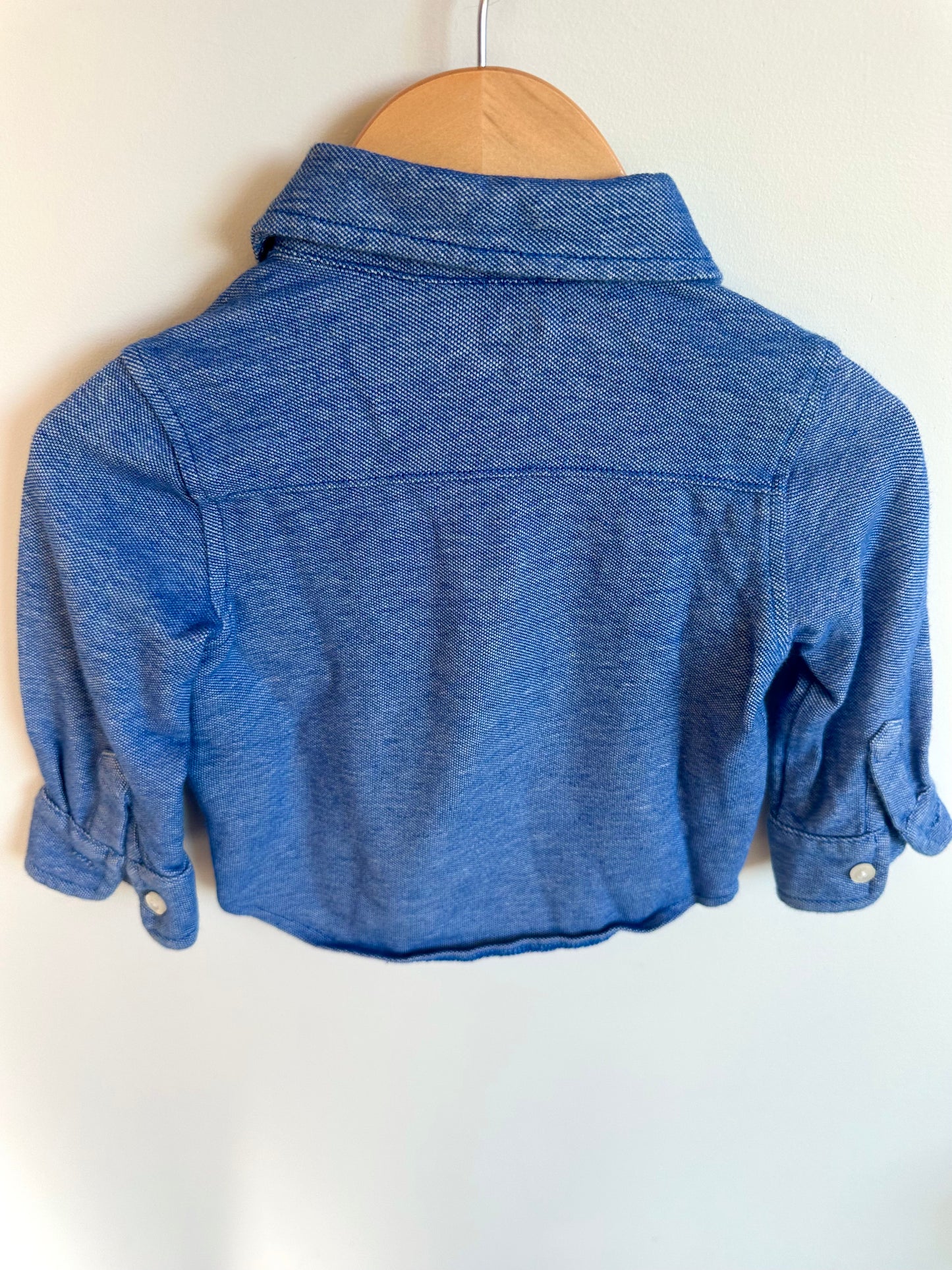 Blue Button Up Top / 12-18m