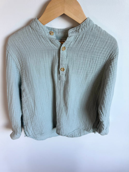 Zara Blue Muslin Long Sleeve / 4-5 years