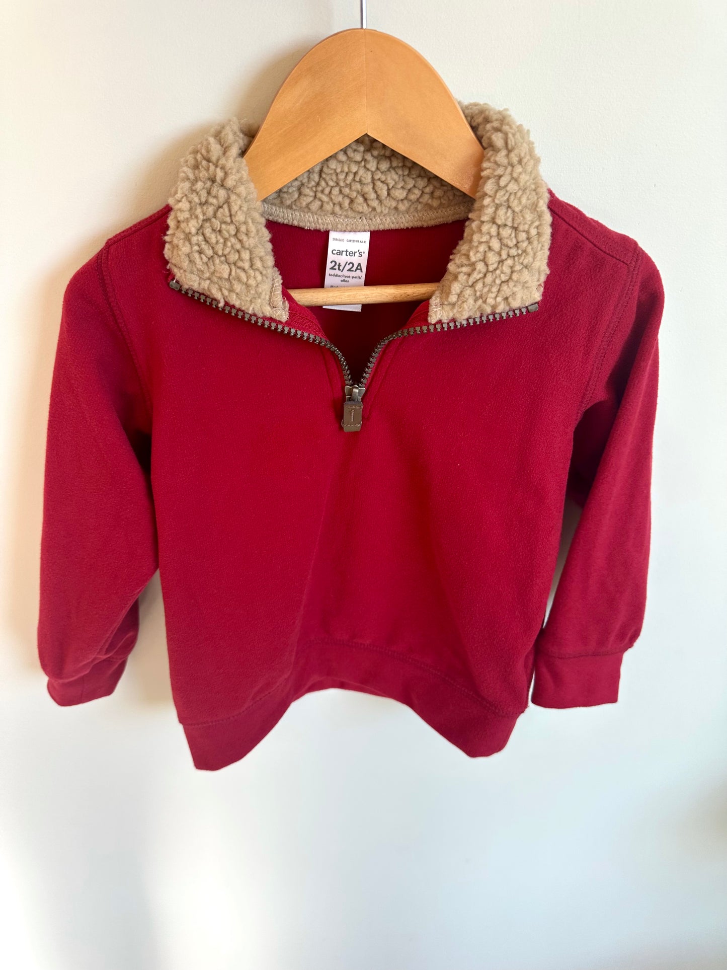 Red Half Zip Fleece Sweater / 2T