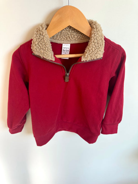 Red Half Zip Fleece Sweater / 2T