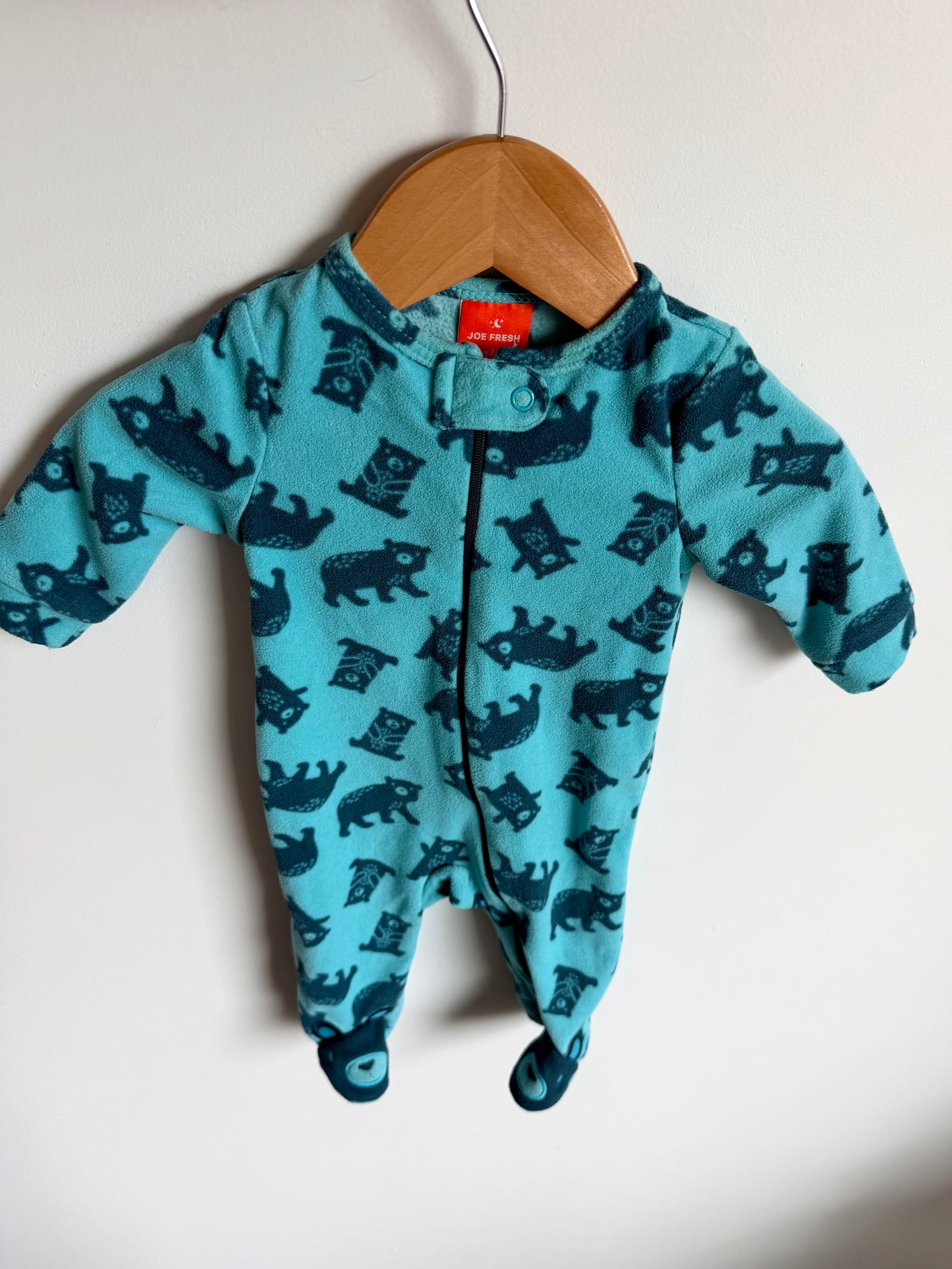 Bear Blue Fleece Sleeper / 0-3m