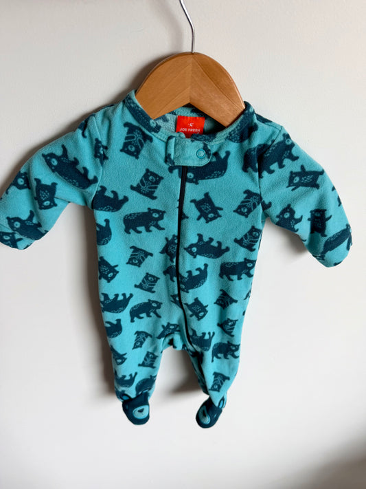 Bear Blue Fleece Sleeper / 0-3m