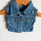 Vintage Denim Embroidery Vest / 3m