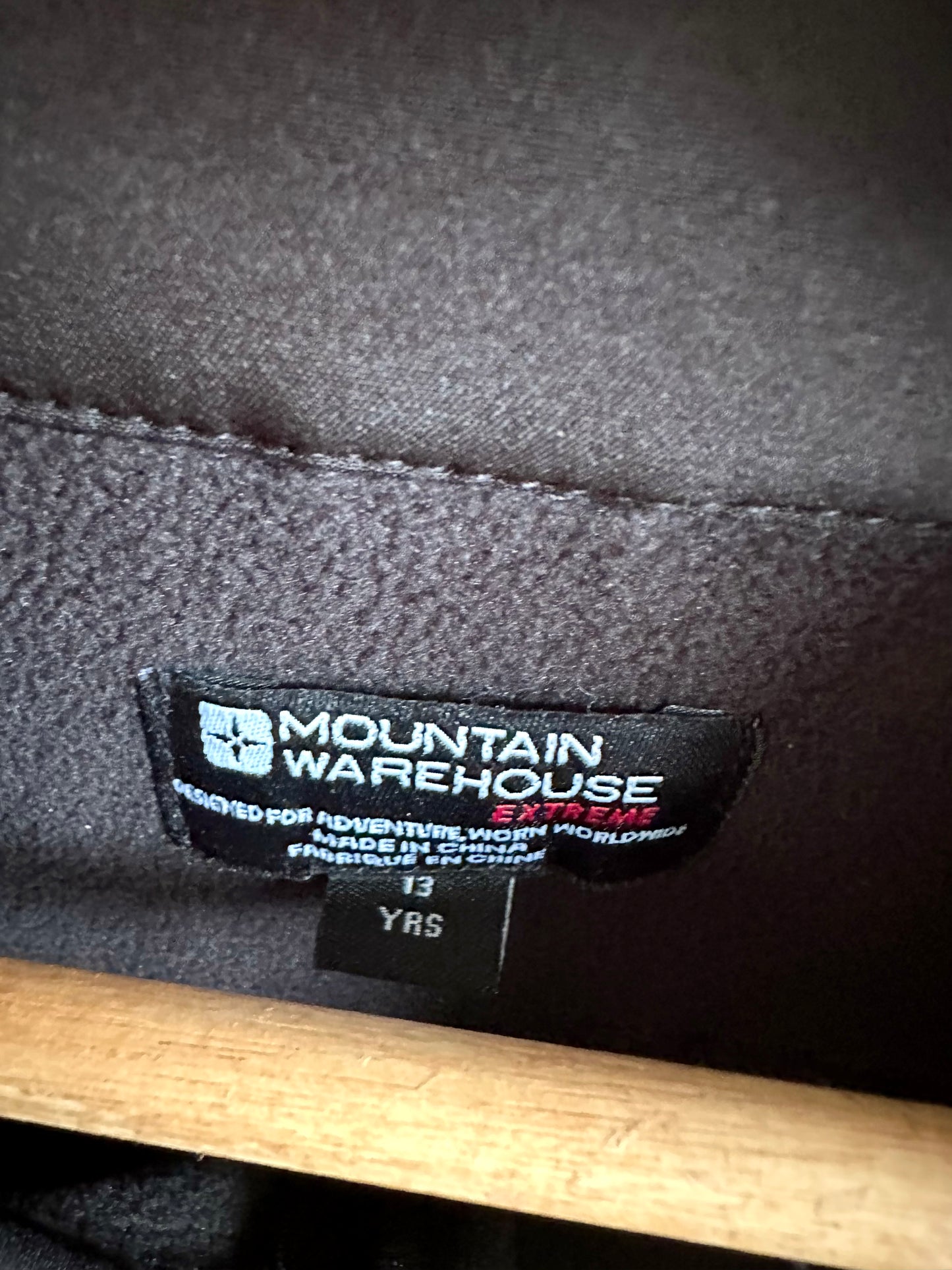 Mountain Warehouse Black Softshell Jacket / 13 years