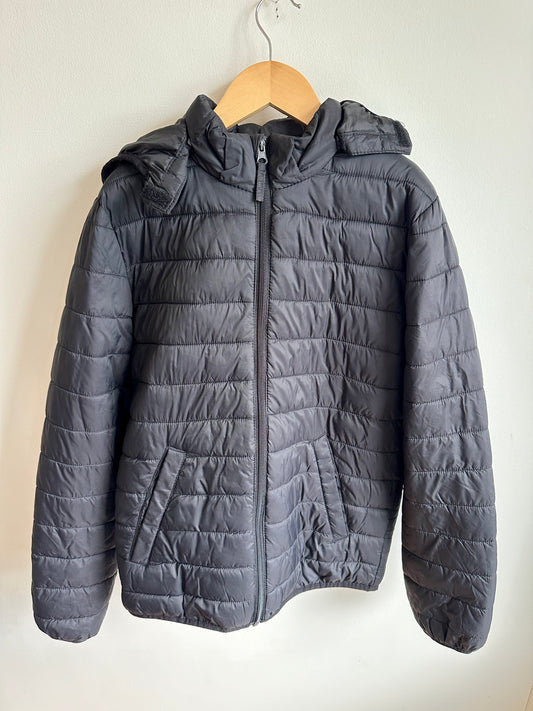 H&M Black Puffer Jacket with Removable Hood / 13 years