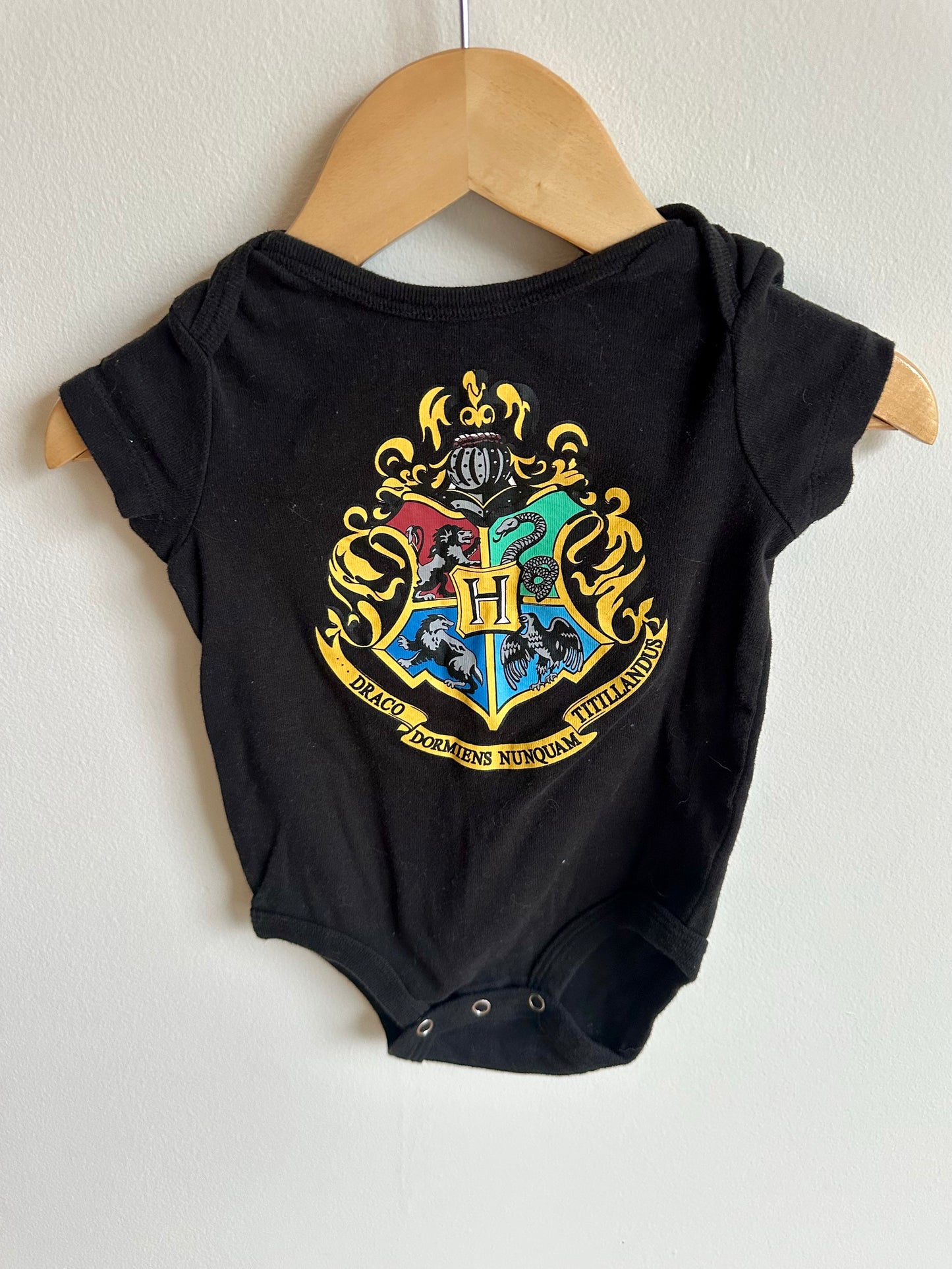 Draco Black Cotton Bodysuit / 12m