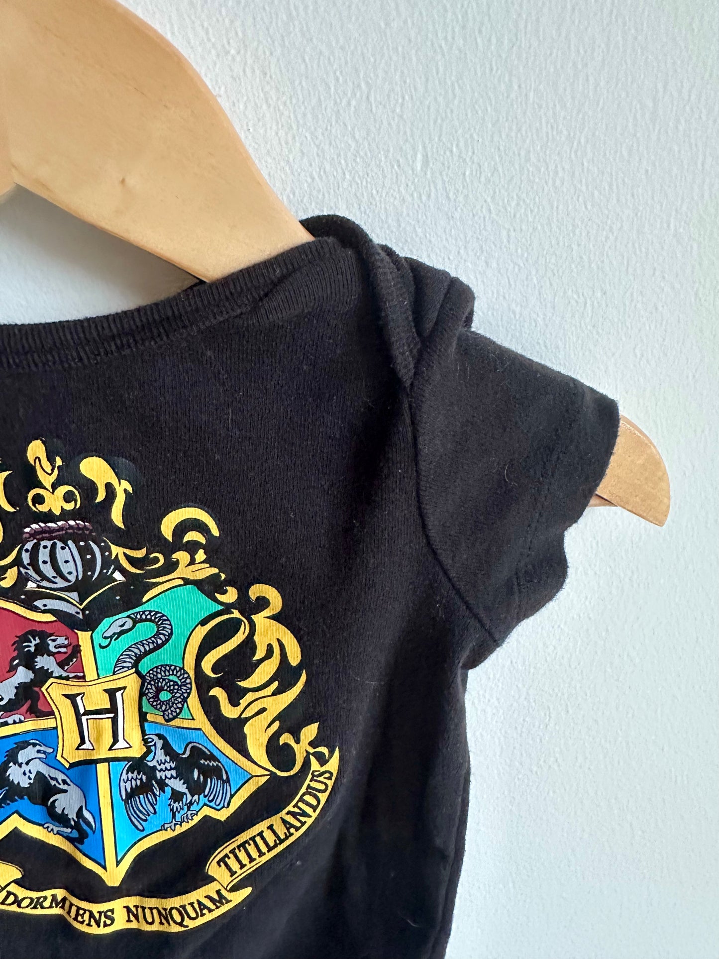 Draco Black Cotton Bodysuit / 12m