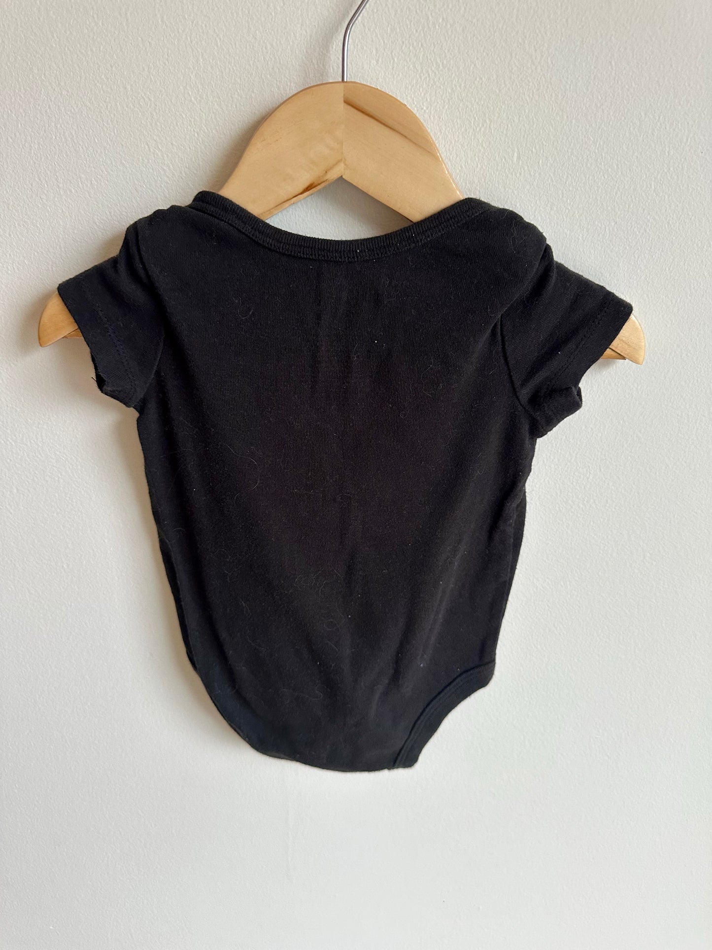 Draco Black Cotton Bodysuit / 12m