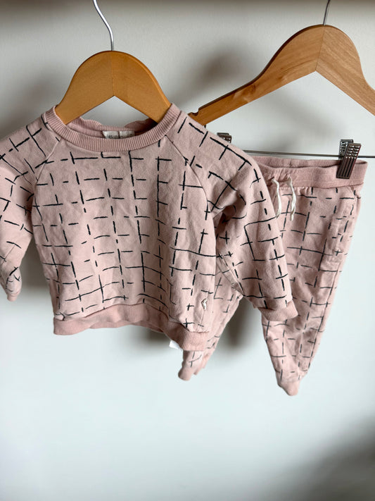 Miles Pink Lines Sweater + Pants Set (PLAY) / 12m