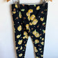 Black Yellow Flower Leggings / 10 years