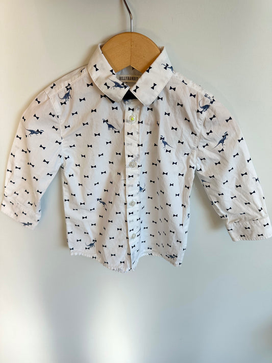 Dino Bow Tie Dress Shirt / 18m