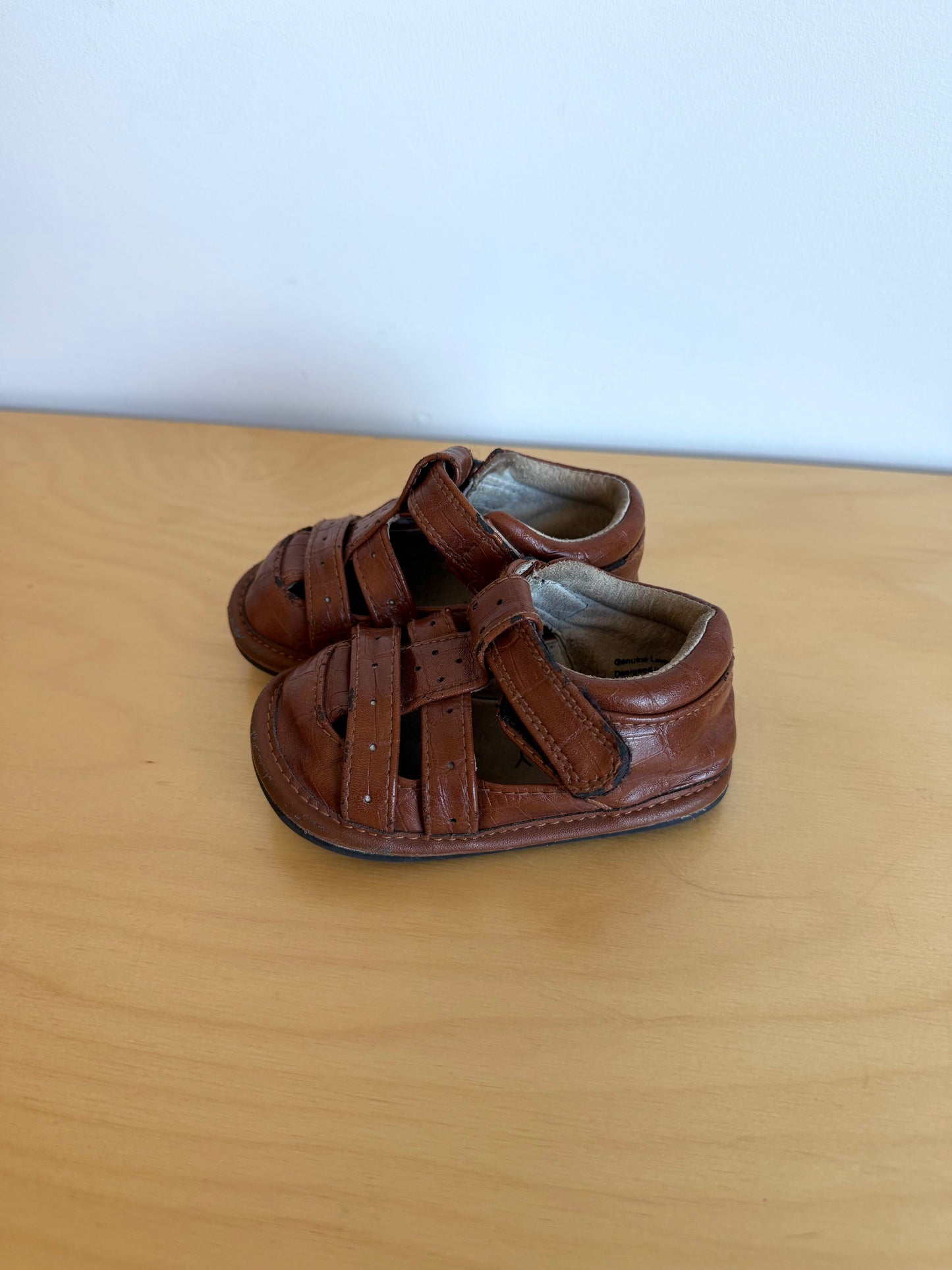 Brown Leather Fisherman Sandals / 12-18m