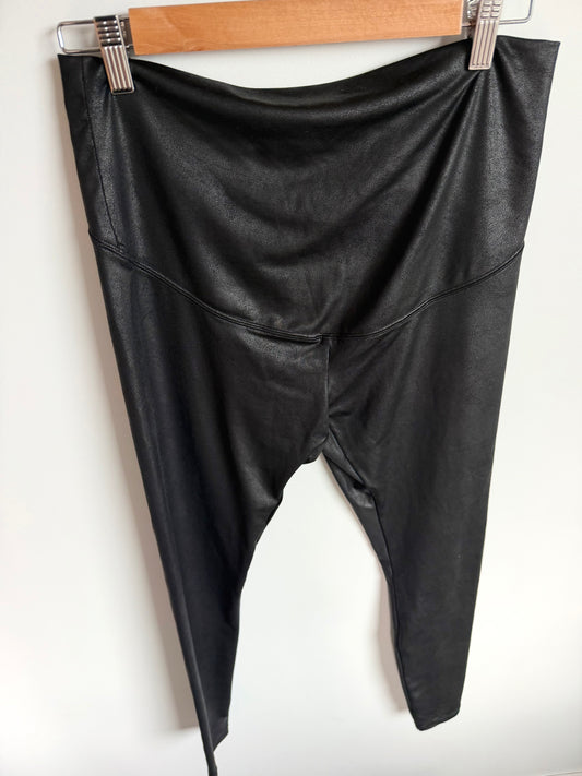 Paisley Sky Pleather Maternity Leggings / Small