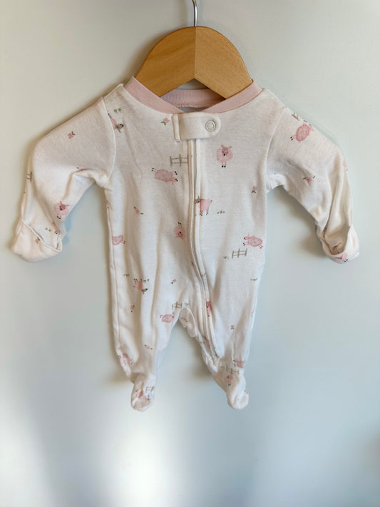 Newborn Pink Sheep Sleeper / 0m