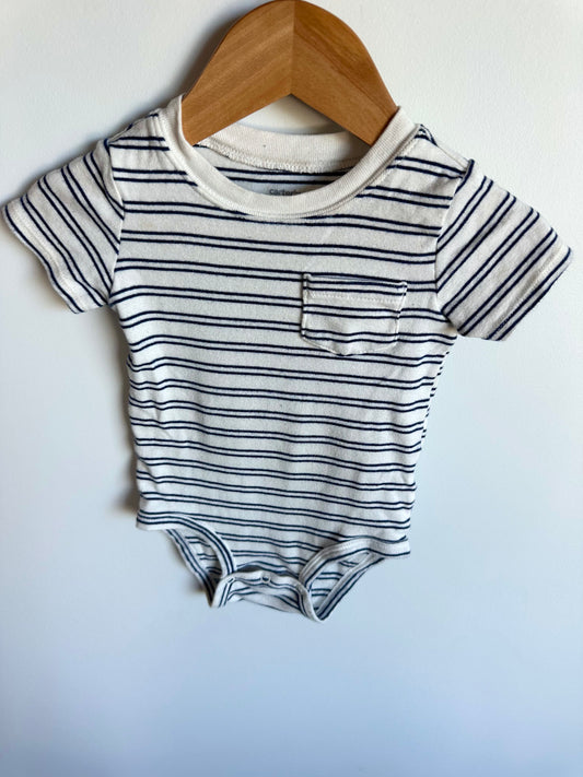 Striped Bodysuit with Pocket / 18m