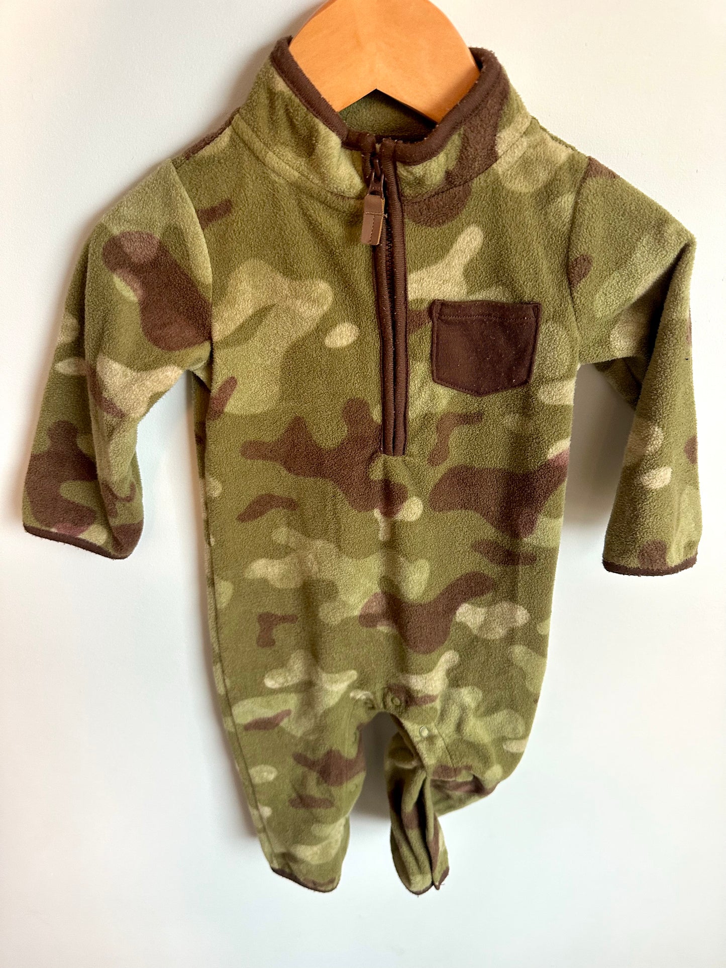 Fleece Green Camo Jumpsuit / 18m
