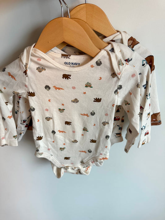 Bodysuit Set of 3 - Bear + Construction / 12-18m