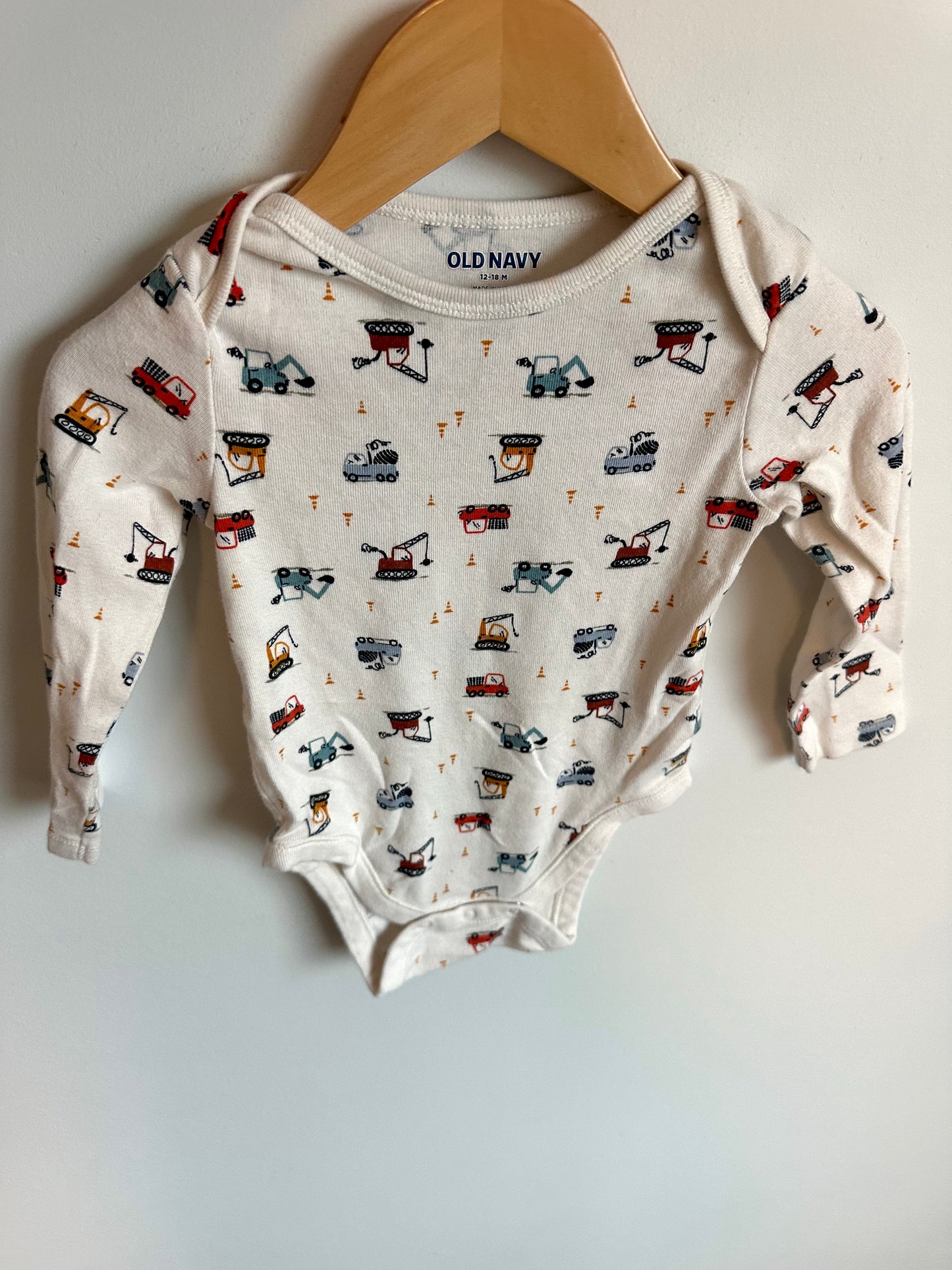 Bodysuit Set of 3 - Bear + Construction / 12-18m