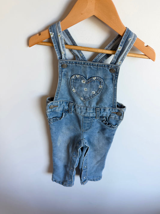 Heart Daisy Jean Overalls / 18-24m