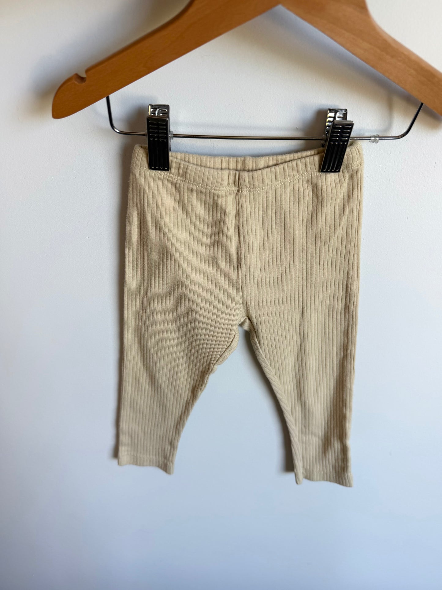 Creamy Yellow Ribbed Pants / 12-18m