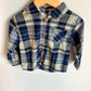 Blue Plaid Button Up Long Sleeve / 18m