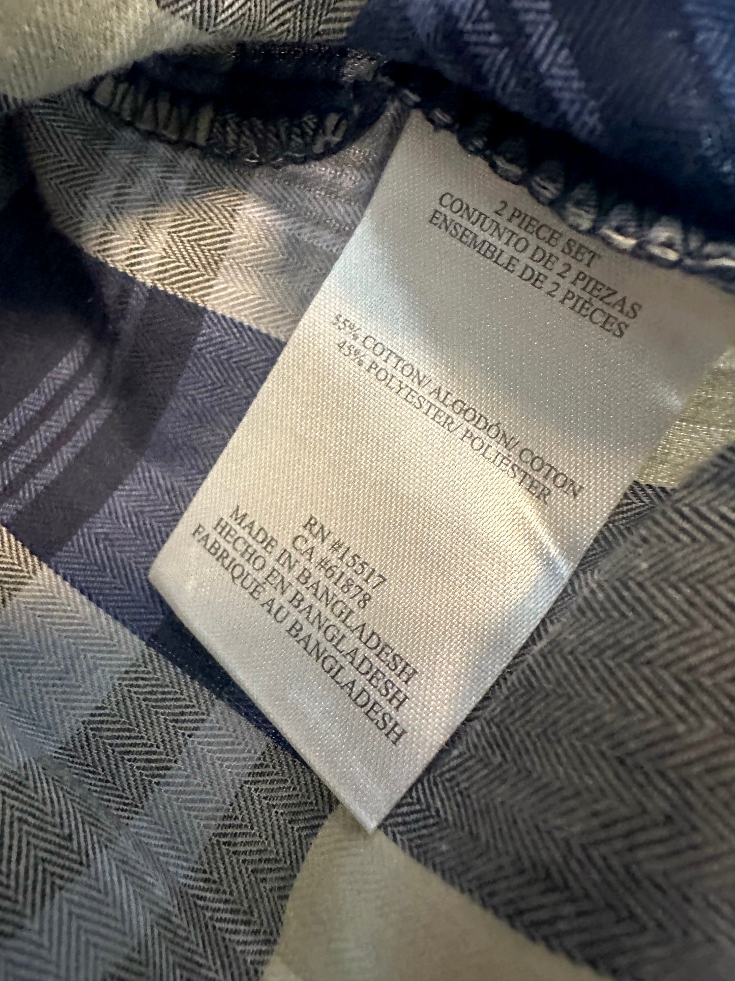 Blue Plaid Button Up Long Sleeve / 18m