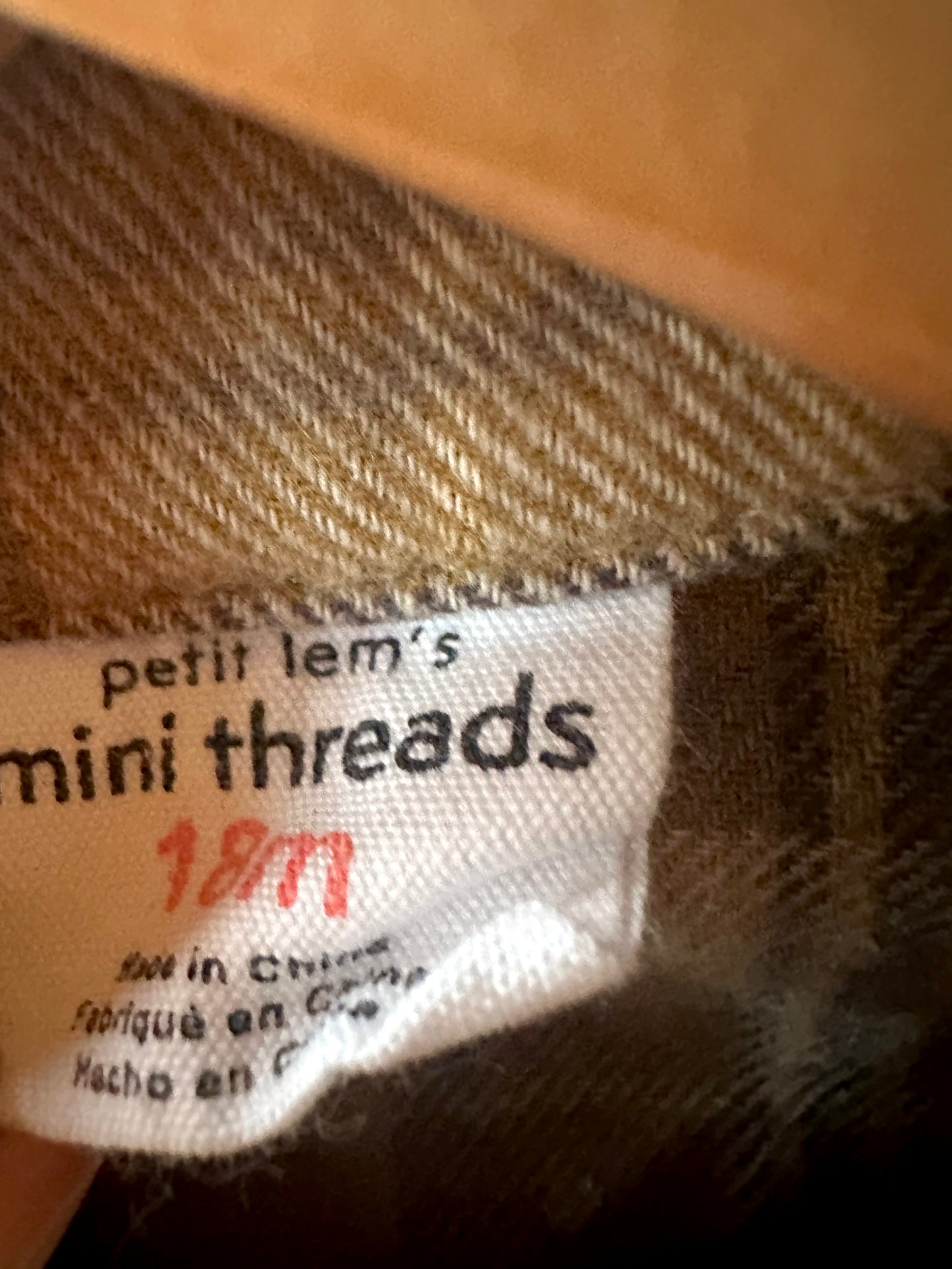 PL Brown Plaid Flannel / 18m