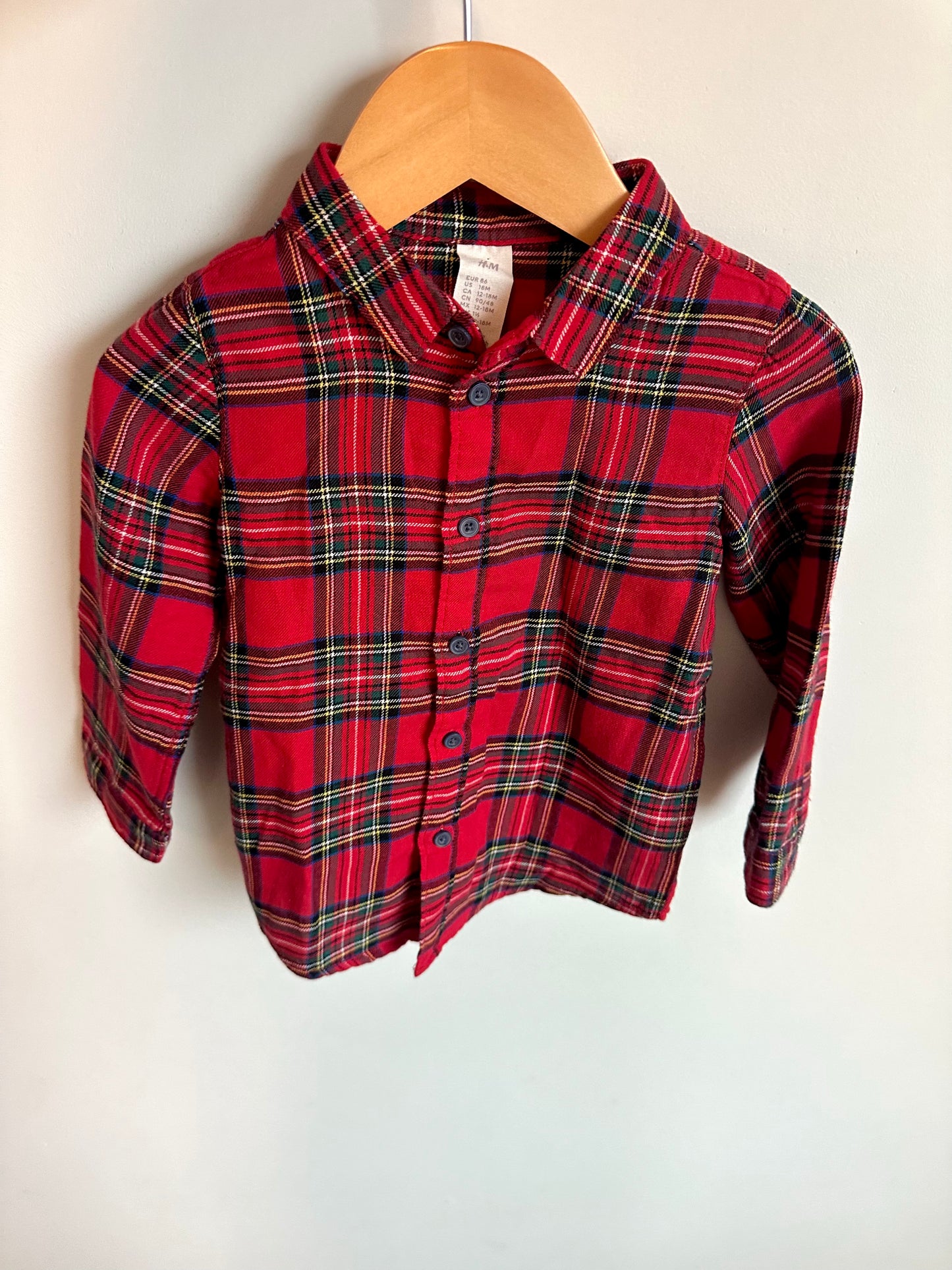 H&M Tartan Button Up Shirt / 12-18m