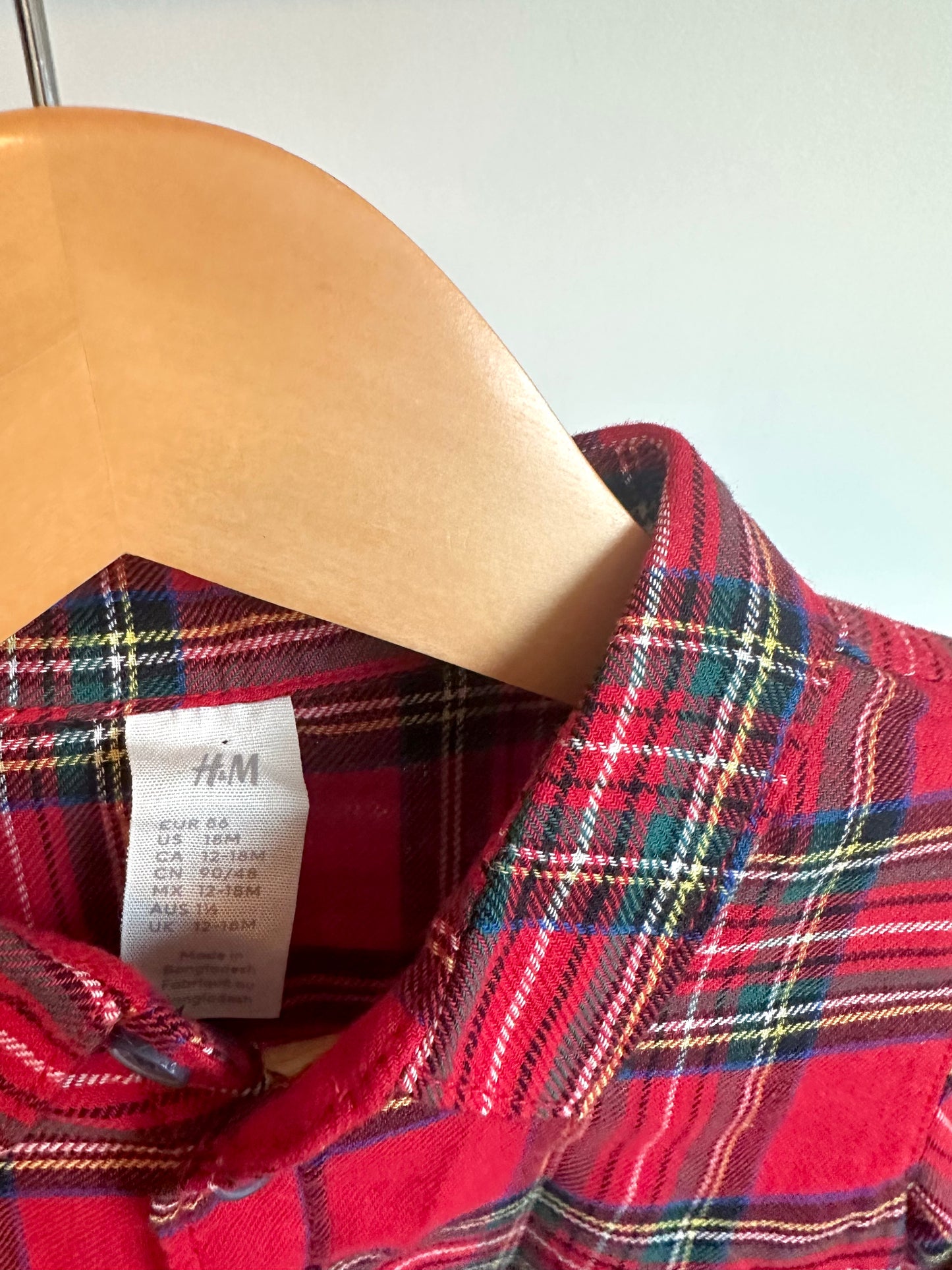 H&M Tartan Button Up Shirt / 12-18m