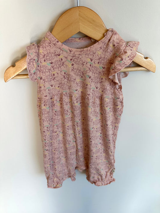 MinyMo Pink Turtle Romper / 6m