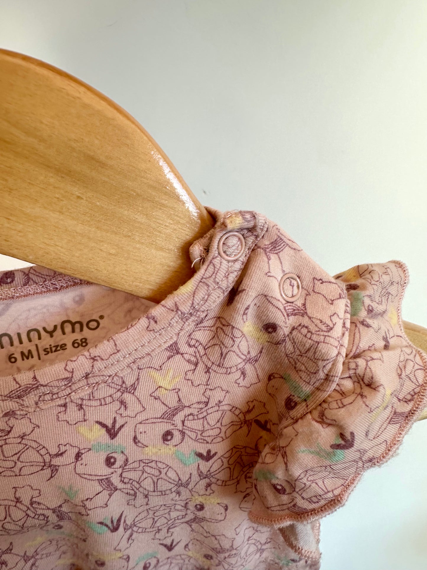MinyMo Pink Turtle Romper / 6m