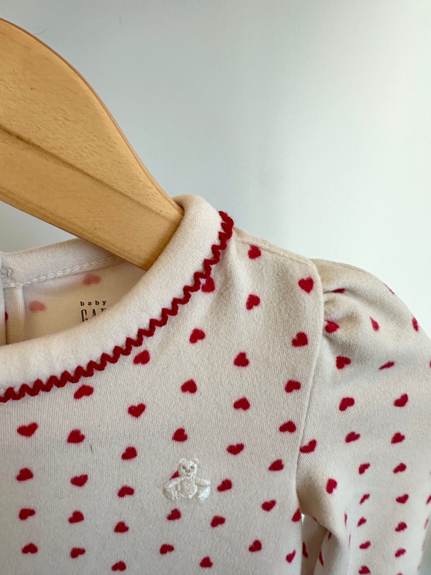 Heart Fleece Jumpsuit / 3-6m